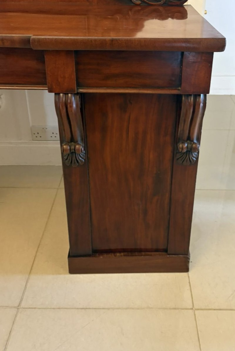 Antique Victorian Quality Carved Figured Mahogany Sideboard - Image 11